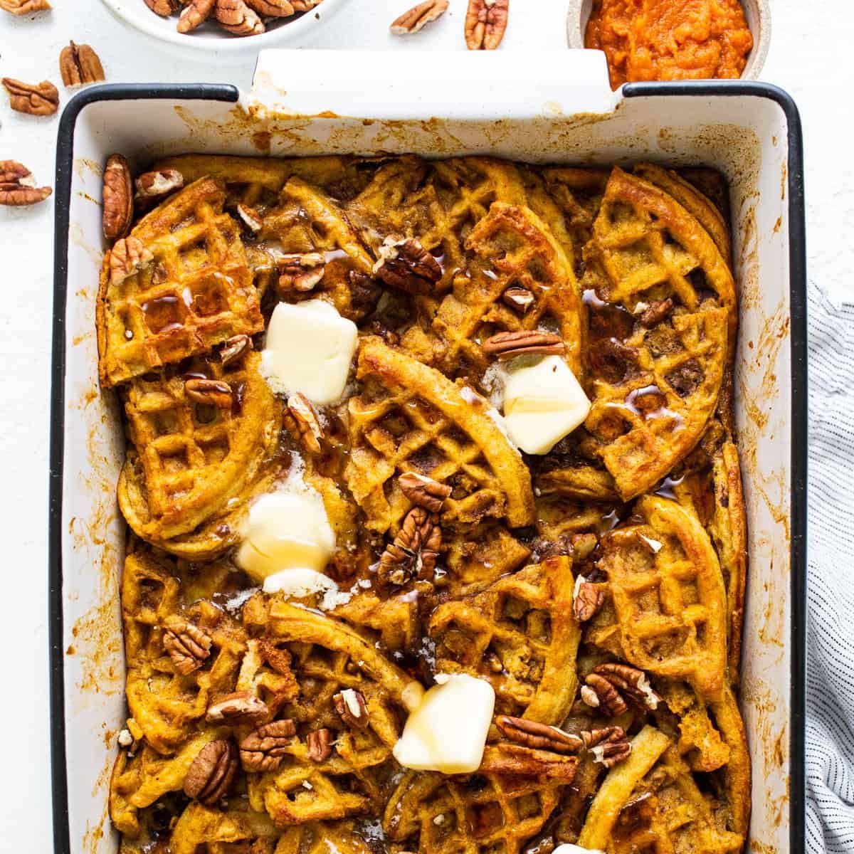 Pumpkin Waffle Casserole – Fit Foodie Finds